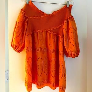 Off the shoulder blouse with balloon sleeves